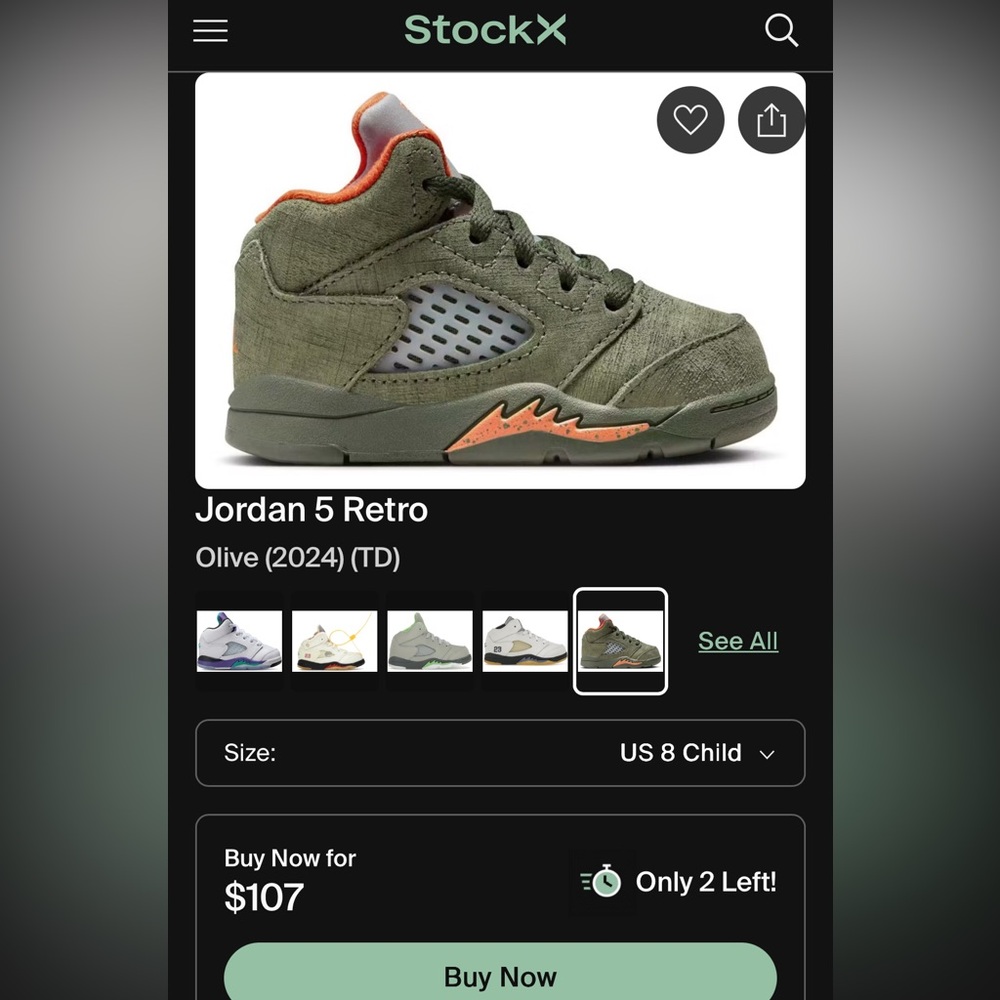 Jordan toddler Sneakers - Olive and Orange